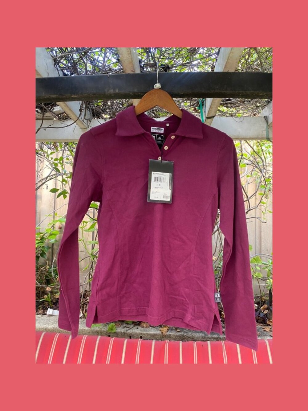 Adidas Golf Climalite Stretch Sueded Polo 724879 Wine Maroon Long Sleeve NWT L